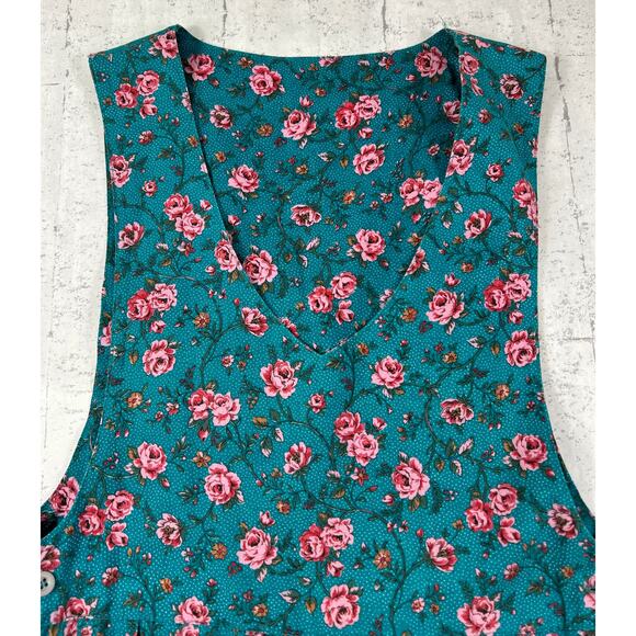 Floral Teal Midi Dress - Picture 4 of 10